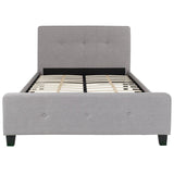 English Elm Full Size Tufted Upholstered Platform Bed in Fabric