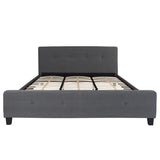 English Elm King Size Tufted Upholstered Platform Bed in Fabric