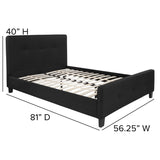 English Elm Full Size Tufted Upholstered Platform Bed in Fabric with 10 Inch CertiPUR-US Certified Pocket Spring Mattress