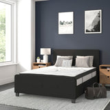 English Elm Full Size Tufted Upholstered Platform Bed in Fabric with 10 Inch CertiPUR-US Certified Pocket Spring Mattress