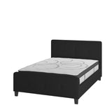 English Elm Full Size Tufted Upholstered Platform Bed in Fabric with 10 Inch CertiPUR-US Certified Pocket Spring Mattress