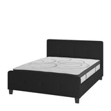 English Elm Queen Size Tufted Upholstered Platform Bed in Fabric with 10 Inch CertiPUR-US Certified Pocket Spring Mattress