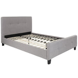 English Elm Full Size Tufted Upholstered Platform Bed in Fabric with 10 Inch CertiPUR-US Certified Pocket Spring Mattress