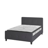 English Elm Full Size Tufted Upholstered Platform Bed in Fabric with 10 Inch CertiPUR-US Certified Pocket Spring Mattress