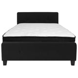 English Elm Full Size Tufted Upholstered Platform Bed in Fabric with Memory Foam Mattress