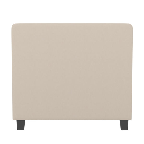 English Elm Twin Size Tufted Upholstered Platform Bed in Fabric with Pocket Spring Mattress