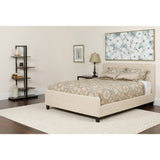 Queen Size Tufted Upholstered Platform Bed in Fabric with Pocket Spring Mattress