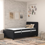 English Elm Twin Size Tufted Upholstered Platform Bed in Fabric with Pocket Spring Mattress