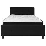 English Elm Full Size Tufted Upholstered Platform Bed in Fabric with Pocket Spring Mattress