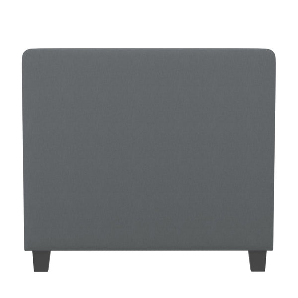 English Elm Twin Size Tufted Upholstered Platform Bed in Fabric with Pocket Spring Mattress