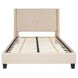 English Elm Full Size Tufted Upholstered Platform Bed in Fabric