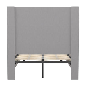 English Elm Twin Size Tufted Upholstered Platform Bed in Fabric