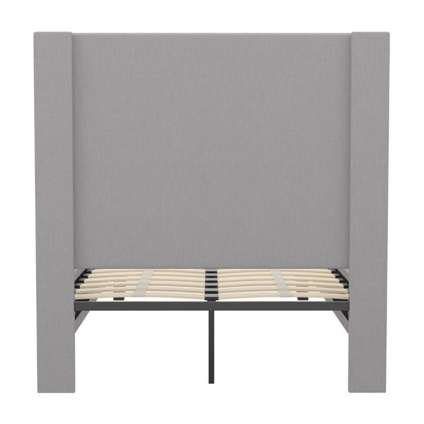 English Elm Twin Size Tufted Upholstered Platform Bed in Fabric