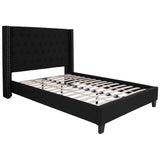 English Elm Full Size Tufted Upholstered Platform Bed in Fabric with 10 Inch CertiPUR-US Certified Pocket Spring Mattress