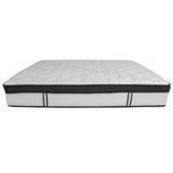 English Elm King Size Tufted Upholstered Platform Bed in Fabric with Memory Foam Mattress