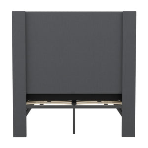 English Elm Twin Size Tufted Upholstered Platform Bed in Fabric with Pocket Spring Mattress