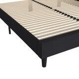 English Elm King Fabric Upholstered Platform Bed - Headboard with Rounded Edges - No Box Spring or Foundation Needed