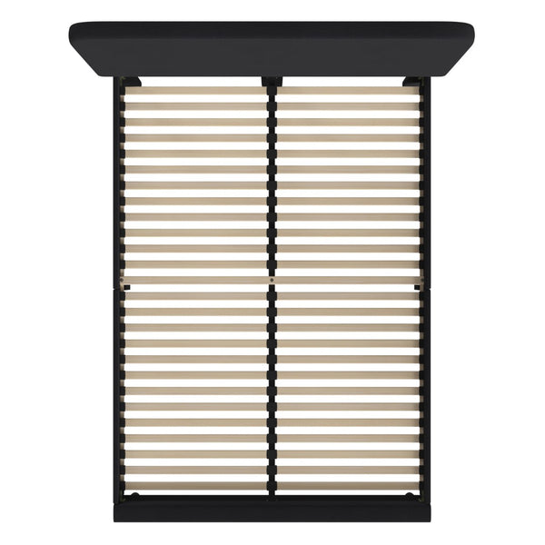 English Elm Queen Fabric Upholstered Platform Bed - Headboard with Rounded Edges - No Box Spring or Foundation Needed