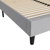 English Elm Queen Fabric Upholstered Platform Bed - Headboard with Rounded Edges - No Box Spring or Foundation Needed