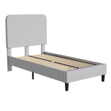 English Elm Twin Fabric Upholstered Platform Bed - Headboard with Rounded Edges - No Box Spring or Foundation Needed