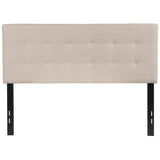 English Elm Tufted Upholstered Full Size Headboard in Fabric