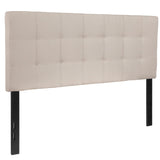 English Elm Tufted Upholstered Full Size Headboard in Fabric