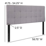 English Elm Tufted Upholstered Full Size Headboard in Fabric