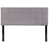 English Elm Tufted Upholstered Full Size Headboard in Fabric