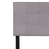 English Elm Tufted Upholstered Full Size Headboard in Fabric