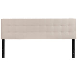 English Elm Tufted Upholstered King Size Headboard in Fabric