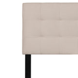 English Elm Tufted Upholstered King Size Headboard in Fabric