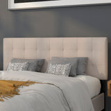 Tufted Upholstered Queen Size Headboard in Fabric