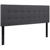 English Elm Tufted Upholstered Queen Size Headboard in Fabric