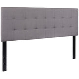 English Elm Tufted Upholstered Queen Size Headboard in Fabric