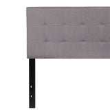 English Elm Tufted Upholstered Queen Size Headboard in Fabric