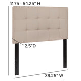 English Elm Tufted Upholstered Twin Size Headboard in Fabric