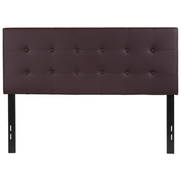 English Elm Tufted Upholstered Full Size Headboard in Vinyl