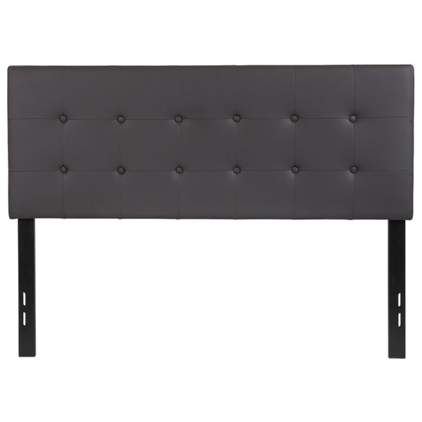 English Elm Tufted Upholstered Full Size Headboard in Vinyl