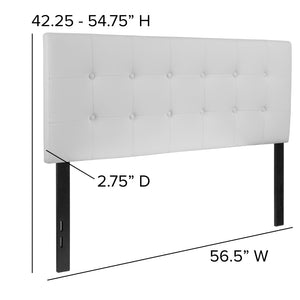 English Elm Tufted Upholstered Full Size Headboard in Vinyl