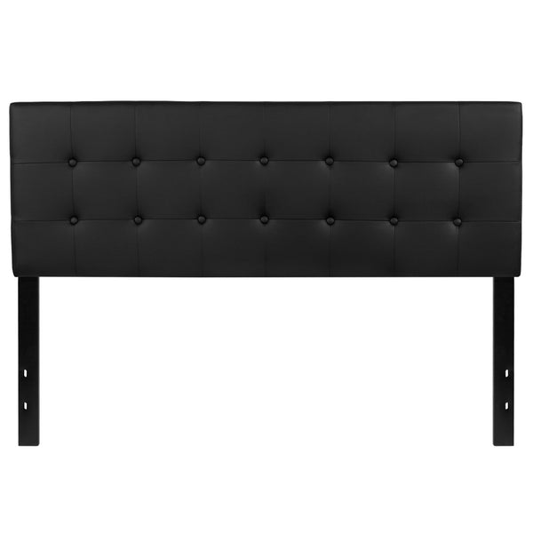 English Elm Tufted Upholstered Queen Size Headboard in Vinyl