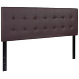 English Elm Tufted Upholstered Queen Size Headboard in Vinyl