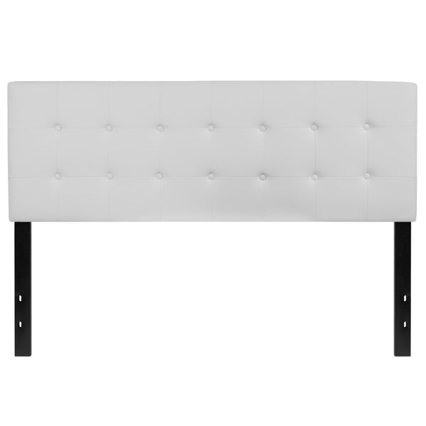 English Elm Tufted Upholstered Queen Size Headboard in Vinyl