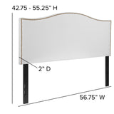 English Elm Upholstered Full Size Headboard with Accent Nail Trim in Fabric