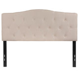 English Elm Tufted Upholstered Full Size Headboard in Fabric