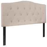 English Elm Tufted Upholstered Full Size Headboard in Fabric