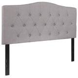 English Elm Tufted Upholstered Full Size Headboard in Fabric