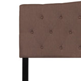 English Elm Tufted Upholstered King Size Headboard in Fabric