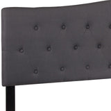 English Elm Tufted Upholstered King Size Headboard in Fabric