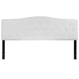 English Elm Tufted Upholstered King Size Headboard in Fabric