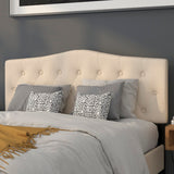 English Elm Tufted Upholstered Queen Size Headboard in Fabric